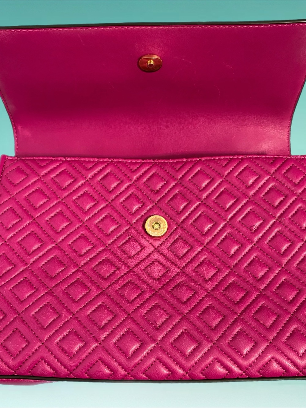 Tory Burch Small Fleming Convertible Shoulder Bag in Party Fuchsia Leather - Picture 5 of 16